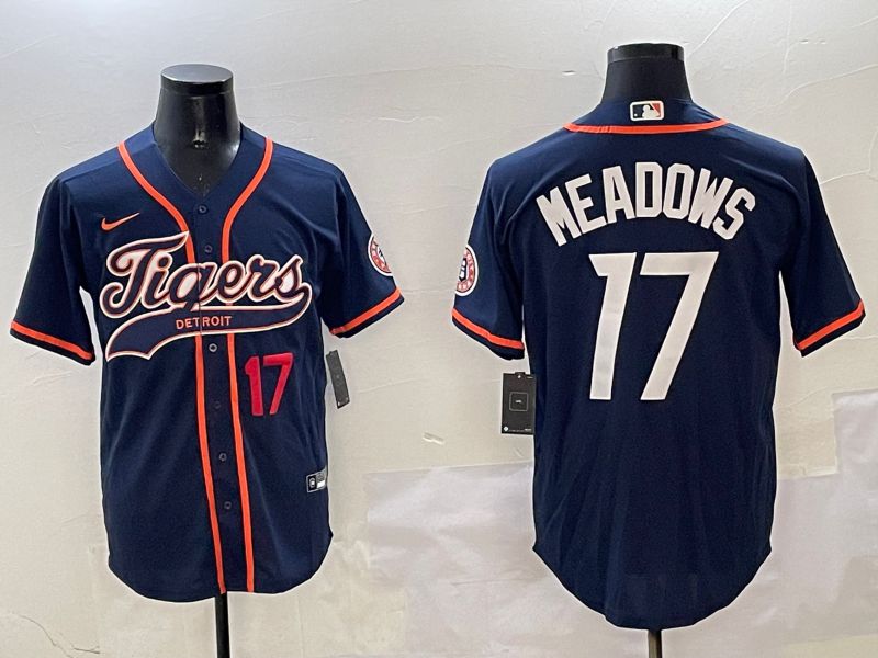 Men Detroit Tigers #17 Meadows Blue Jointly Name 2025 Nike MLB Jersey style 3->detroit tigers->MLB Jersey